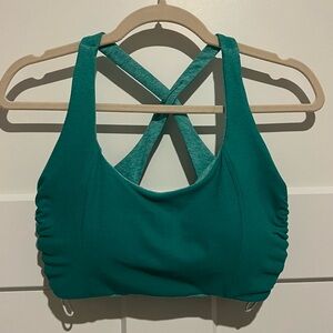 Bombshell Sportswear Green Crossback Toggle Sports Bra
